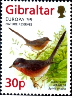 EUROPA-1999-NATURE RESERVES-BIRDS-MONKEY-FISH-SET OF 4-GIBRALTAR-SCARCE-MNH-B9-847 - 1999