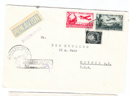 Romania REGISTERED AIRMAIL COVER TO USA 1950 - Covers & Documents