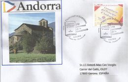 ANDORRA. 25 Ans De La Constitution Andorrane 2018. Lettre FDC - Lettres & Documents