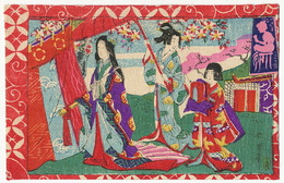 Japanese Illustrator Geishas With Mechanichal Top Right Corner Raphael Tuck Real Japanese Systeme - Asia