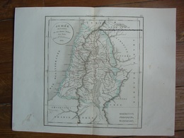 GRAVURE DE 1834 - CARTE JUDEE DIVISEE EN SES 12 TRIBUS SOUS JOSUE - DELAMARCHE - 41 X 31 - JUDEA ISRAEL JUDAICA JUIF - Geographical Maps
