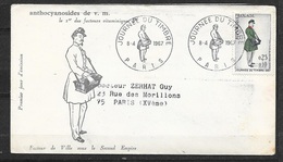 FDC   Lettre Ill. Circulée Premier Jour Paris Le  08/04/1967 Le N°1516 Journée Du Timbre B/TB  - Dag Van De Postzegel
