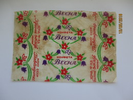 RUSSIA USSR , VESNA  SPRING ,   CANDY WRAPPER , MOSCOW , O - Chocolate