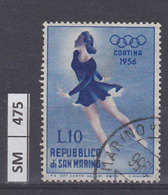 SAN MARINO  1955	Olimpiadi Cortina, L. 10 Usato - Usados