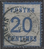 FRANCE Alsace Lorraine Occupation N°6,20c Oblitéré Cachet Provisoire D'AMIENS En Bleu Signé Calves - Sonstige & Ohne Zuordnung