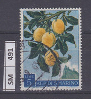 SAN MARINO    1957	Prodotti Agricoli L. 5 Usato - Usados