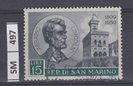 SAN MARINO    1959	Anniversario A. Lincoln, L. 15 Usato - Usados