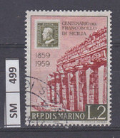 SAN MARINO    1959	Francobolli Di Sicilia, L. 2  Usato - Usati