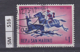 SAN MARINO    1961	Caccia Antica, L. 1 Usato - Used Stamps