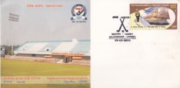 India  2011   Hockey  Olympian Surjit Hockey Stadium  Hockey Sticks  Cancellation Cat Cover   #  10838   D  Inde Indien - Hockey (Field)