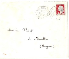 4560 GRAMONT Aveyron Lettre 25c Decaris Yv 1263 Ob 1961 Agence Postale Lautier F7 - Handstempel