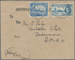 08007 Aden: 1946: Cover From The P.M.G. Aden (Aden P&T Dept. Envelope) To The Controller Of Posts, Dodecan - Yémen