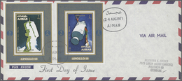 08028 Adschman / Ajman: 1971, Apollo 16, Complete Set Perf./imperf., Complete Set Of Seven De Luxe Sheets - Ajman