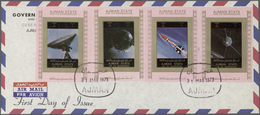 08035 Adschman / Ajman: 1973, U.S. Space Achievements, Complete Set Of Eight De Luxe Sheets With White Mar - Adschman