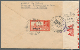 08069 Bahrain: 1941-43, Three Censored Airmail Covers To India With Censore Strips And Triangle Handstamps - Bahrein (1965-...)