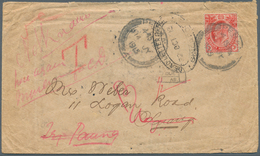 08085 Birma / Burma / Myanmar: 1913. Envelope Addressed To 'Logan Road, Ygang, Burma' Bearing Straits Sett - Myanmar (Burma 1948-...)