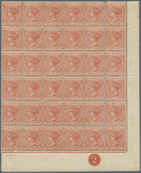 08108 Ceylon / Sri Lanka: 1899, QV 2c. Pale Orange-brown Part Sheet Of 36 Stamps From Lower Right Corner W - Sri Lanka (Ceylan) (1948-...)