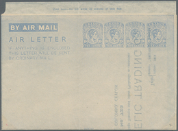 08111 Ceylon / Sri Lanka: 1946, AIR LETTER KGVI 10c. Four Impressions In Pale Blue On White Paper With Ins - Sri Lanka (Ceylan) (1948-...)