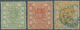 08118 China: 1878, Large Dragons: 1 Ca. Unused No Gum, 3 Ca. Unused Mounted Mint, 5 Ca. Used "CUSTOMS 10 F - Autres & Non Classés