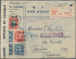 08171 China: 1941, SYS $6.80 Franking Tied "HANKOW 19.7.41" To Registered Air Mail Cover To Toulon/France - Autres & Non Classés