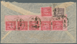 08172 China: 1942, 6 X 20 $ Red, Imperforated (vertical Strip Of 5 From Left Margin And Single Stamp), Tog - Autres & Non Classés