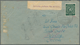 08178 China: 1948, INCOMING MAIL, Germany Allied Occupation, 50 Pf Numeral Single Franking On Cover From H - Autres & Non Classés