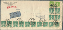 08180 China: 1949, SYS $100.000 Dull Bluish Green (54, Block-40 On Reverse And Strip-10 Resp. Block-4 On F - Autres & Non Classés
