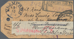 08221 China - Flugpost: 1913, Junk 2 C., 4 C. (3) Tied "TIENTSIN D 19 JUL 17" To Reverse Of Registered Pac - Autres & Non Classés