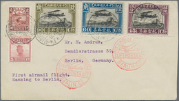 08225 China - Flugpost: 1931, FFC Nanking-Europa Via Siberia, Airmails 45 C., 60 C. And 90 C. 1923 Junk 5 - Altri & Non Classificati