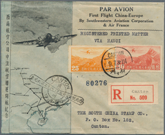 08226 China - Flugpost: 1935/37, Two Registered FFC: SWAC & Air France Canton-Hanoi-Canton 1935 Resp. 1937 - Autres & Non Classés