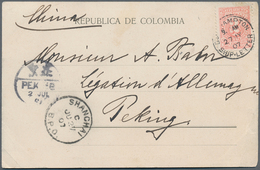 08232 China - Incoming Mail: 1907, Colombia, 2 C. Pale Rose Tied "SOUTHAMPTON SHIP LETTER 27 MAY 07" To Pp - Altri & Non Classificati