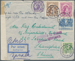 08237 China - Incoming Mail: 1941, Airmail Cover From "UPSALA 26.11." Addressed To Shanghai With Handwritt - Autres & Non Classés