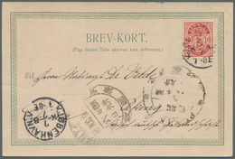 08261 China - Besonderheiten: Incoming Mail, 1898, Denmark, 10 Oe. Tied "KJO(BENHAVEN) 7/7" To Ppc (Thorva - Altri & Non Classificati