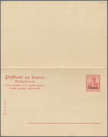 08269 China - Besonderheiten: 1902: Essay For A Postal Stationery Double Card, 10 Pfg  Red Germania "Deuts - Autres & Non Classés