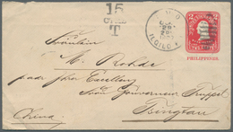 08274 China - Besonderheiten: Incoming Mail, 1907, PHilippines Stationery Env.elope 2 C. Canc. "ILOILO OCT - Altri & Non Classificati