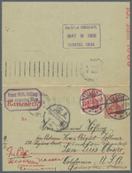 08276 China - Besonderheiten: Incoming Mail, 1908, Germany, Letter Card 10 Pf. Uprated 10 Pf. "FULDA 22.3. - Altri & Non Classificati