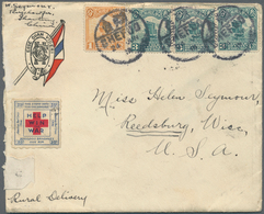 08284 China - Besonderheiten: 1918, "American Red Cross China" 25 C. Vignette On Cover From "CHEFOO 24.JUN - Sonstige & Ohne Zuordnung