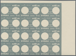 08392 Dubai: 1964, Death Anniversary Of John F. Kennedy 1¼r. PROOF Of Dark-grey Background With Missing Na - Dubai