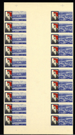 08399 Dubai: 1964, Definitives "Dubai Harbour", 30np. And 3r., IMPERFORATE, Unit Comprising Ten Horiz. Gut - Dubai