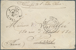 08410 Französisch-Indochina: 1890. Stamp-less Military Mail Envelope Addressed To Paris Headed 'Troupes De - Storia Postale