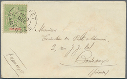 08417A Französisch-Indochina: "CAMPOT CAMBODGE" Cds On 1900 Indochine 5c Yellow-green Groupe Type Franking - Briefe U. Dokumente