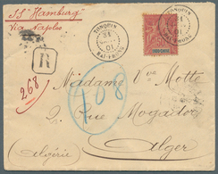 08419 Französisch-Indochina: 1901. Registered Envelope Addressed To Algeria, North Africa Bearing Indo-Chi - Storia Postale