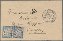 08425 Französisch-Indochina: 1905. Envelope Addressed To Saigon Bearing French General Colonies Postage Du - Storia Postale