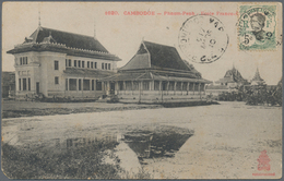 08434 Französisch-Indochina: 1910. Picture Post Card (small Faults) Of 'Ecole Francaise, Phnom-Penh' Writt - Briefe U. Dokumente