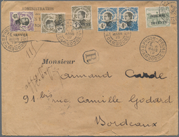 08443 Französisch-Indochina: 1919. Registered Envelope (opening Faults) Addressed To Bordeaux Bearing Lndo - Storia Postale