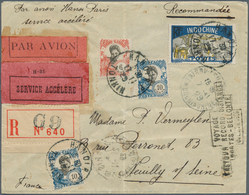 08458 Französisch-Indochina: 1929/37, Indochine-Saigon-Burma Three Better Franked Registerd Covers, All Se - Briefe U. Dokumente
