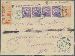 08460 Französisch-Indochina: 1930. Registered Envelope (faults/adress Deleted) Addressed To France Bearing - Lettres & Documents