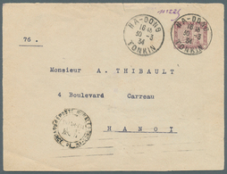 08474 Französisch-Indochina: 1934. Postal Stationery Cover Front 5 C Violet (diagonal Crease At Lower Left - Lettres & Documents