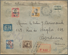 08475 Französisch-Indochina: 1936. Registered And Charged Envelope Addressed To France Bearing Funnan-Sen - Lettres & Documents