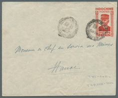 08481 Französisch-Indochina: 1943. Postal Stationery Envelope 'Marshall Petain' 6c Red (small Faults) Addr - Lettres & Documents